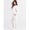 imageANRABESS Womens Two Piece Outfits Lounge Set Long Sleeve Crewneck Sweatshirt Jogger Pants Tracksuit Sweatsuit 2024 Fall SetsWhite