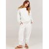 imageANRABESS Womens Two Piece Outfits Lounge Set Long Sleeve Crewneck Sweatshirt Jogger Pants Tracksuit Sweatsuit 2024 Fall SetsWhite