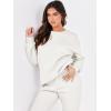 imageANRABESS Womens Two Piece Outfits Lounge Set Long Sleeve Crewneck Sweatshirt Jogger Pants Tracksuit Sweatsuit 2024 Fall SetsWhite