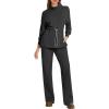 imageANRABESS Womens 2 Piece Sweatsuits Turtleneck Sweatshirts Sweatpants Tracksuit Sets 2024 Fall Sweat Lounge Matching OutfitsBlack