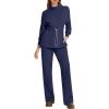 imageANRABESS Womens 2 Piece Sweatsuits Turtleneck Sweatshirts Sweatpants Tracksuit Sets 2024 Fall Sweat Lounge Matching OutfitsNavy Blue