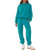 imageANRABESS Womens Two Piece Outfits Lounge Set Long Sleeve Crewneck Sweatshirt Jogger Pants Tracksuit Sweatsuit 2024 Fall SetsLake