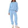 imageANRABESS Womens Two Piece Outfits Lounge Set Long Sleeve Crewneck Sweatshirt Jogger Pants Tracksuit Sweatsuit 2024 Fall SetsSky