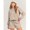 imageANRABESS Women 2 Piece Outfit Oversized Hoodie Sweatshirt Shorts Lounge Sweat Set Sweatsuit Tracksuit 2025 Trendy Y2K ClothesApricot