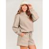 imageANRABESS Women 2 Piece Outfit Oversized Hoodie Sweatshirt Shorts Lounge Sweat Set Sweatsuit Tracksuit 2025 Trendy Y2K ClothesApricot