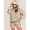 imageANRABESS Women 2 Piece Outfit Oversized Hoodie Sweatshirt Shorts Lounge Sweat Set Sweatsuit Tracksuit 2025 Trendy Y2K ClothesApricot