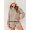 imageANRABESS Women 2 Piece Outfit Oversized Hoodie Sweatshirt Shorts Lounge Sweat Set Sweatsuit Tracksuit 2025 Trendy Y2K ClothesApricot