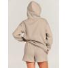 imageANRABESS Women 2 Piece Outfit Oversized Hoodie Sweatshirt Shorts Lounge Sweat Set Sweatsuit Tracksuit 2025 Trendy Y2K ClothesApricot