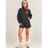 imageANRABESS Women 2 Piece Outfit Oversized Hoodie Sweatshirt Shorts Lounge Sweat Set Sweatsuit Tracksuit 2025 Trendy Y2K ClothesBlack