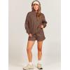 imageANRABESS Women 2 Piece Outfit Oversized Hoodie Sweatshirt Shorts Lounge Sweat Set Sweatsuit Tracksuit 2025 Trendy Y2K ClothesBrown