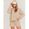 imageANRABESS Women 2 Piece Outfit Oversized Hoodie Sweatshirt Shorts Lounge Sweat Set Sweatsuit Tracksuit 2025 Trendy Y2K ClothesKhaki