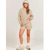 imageANRABESS Women 2 Piece Outfit Oversized Hoodie Sweatshirt Shorts Lounge Sweat Set Sweatsuit Tracksuit 2025 Trendy Y2K ClothesKhaki