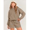 imageANRABESS Women 2 Piece Outfit Oversized Hoodie Sweatshirt Shorts Lounge Sweat Set Sweatsuit Tracksuit 2025 Trendy Y2K ClothesLight Brown