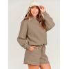 imageANRABESS Women 2 Piece Outfit Oversized Hoodie Sweatshirt Shorts Lounge Sweat Set Sweatsuit Tracksuit 2025 Trendy Y2K ClothesLight Brown