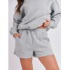 imageANRABESS Women 2 Piece Outfit Oversized Hoodie Sweatshirt Shorts Lounge Sweat Set Sweatsuit Tracksuit 2025 Trendy Y2K ClothesLight Grey