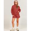 imageANRABESS Women 2 Piece Outfit Oversized Hoodie Sweatshirt Shorts Lounge Sweat Set Sweatsuit Tracksuit 2025 Trendy Y2K ClothesRed