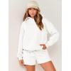 imageANRABESS Women 2 Piece Outfit Oversized Hoodie Sweatshirt Shorts Lounge Sweat Set Sweatsuit Tracksuit 2025 Trendy Y2K ClothesWhite