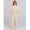 imageANRABESS Womens 2 Piece Outfits Sweater Sets Loose Turtlenck Knit Pullover Top Wide Leg Pants 2024 Fall Lounge SweatsuitsAprticot