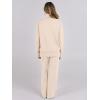 imageANRABESS Womens 2 Piece Outfits Sweater Sets Loose Turtlenck Knit Pullover Top Wide Leg Pants 2024 Fall Lounge SweatsuitsAprticot