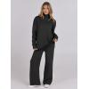 imageANRABESS Womens 2 Piece Outfits Sweater Sets Loose Turtlenck Knit Pullover Top Wide Leg Pants 2024 Fall Lounge SweatsuitsBlack
