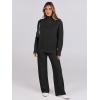 imageANRABESS Womens 2 Piece Outfits Sweater Sets Loose Turtlenck Knit Pullover Top Wide Leg Pants 2024 Fall Lounge SweatsuitsBlack
