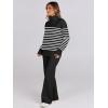 imageANRABESS Womens 2 Piece Outfits Sweater Sets Loose Turtlenck Knit Pullover Top Wide Leg Pants 2024 Fall Lounge SweatsuitsBlack White Stripe
