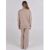 imageANRABESS Womens 2 Piece Outfits Sweater Sets Loose Turtlenck Knit Pullover Top Wide Leg Pants 2024 Fall Lounge SweatsuitsCamel