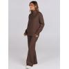 imageANRABESS Womens 2 Piece Outfits Sweater Sets Loose Turtlenck Knit Pullover Top Wide Leg Pants 2024 Fall Lounge SweatsuitsCoffee