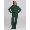 imageANRABESS Womens 2 Piece Outfits Sweater Sets Loose Turtlenck Knit Pullover Top Wide Leg Pants 2024 Fall Lounge SweatsuitsGreen