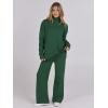 imageANRABESS Womens 2 Piece Outfits Sweater Sets Loose Turtlenck Knit Pullover Top Wide Leg Pants 2024 Fall Lounge SweatsuitsGreen
