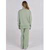 imageANRABESS Womens 2 Piece Outfits Sweater Sets Loose Turtlenck Knit Pullover Top Wide Leg Pants 2024 Fall Lounge SweatsuitsLight Green