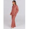 imageANRABESS Womens 2 Piece Outfits Sweater Sets Loose Turtlenck Knit Pullover Top Wide Leg Pants 2024 Fall Lounge SweatsuitsRust