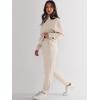 imageANRABESS Womens 2 Piece Outfits Sweatsuit Half Zip Sweatshirt Jogger Sweatpant Trendy 2025 Fall Lounge Set Tracksuit ClothesBeige