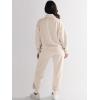 imageANRABESS Womens 2 Piece Outfits Sweatsuit Half Zip Sweatshirt Jogger Sweatpant Trendy 2025 Fall Lounge Set Tracksuit ClothesBeige