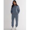 imageANRABESS Womens 2 Piece Outfits Sweatsuit Half Zip Sweatshirt Jogger Sweatpant Trendy 2025 Fall Lounge Set Tracksuit ClothesBlue Grey