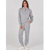 imageANRABESS Womens 2 Piece Outfits Sweatsuit Half Zip Sweatshirt Jogger Sweatpant Trendy 2025 Fall Lounge Set Tracksuit ClothesGrey