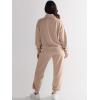 imageANRABESS Womens 2 Piece Outfits Sweatsuit Half Zip Sweatshirt Jogger Sweatpant Trendy 2025 Fall Lounge Set Tracksuit ClothesKhaki