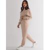 imageANRABESS Womens 2 Piece Outfits Sweatsuit Half Zip Sweatshirt Jogger Sweatpant Trendy 2025 Fall Lounge Set Tracksuit ClothesKhaki