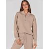 imageANRABESS Womens 2 Piece Outfits Sweatsuit Half Zip Sweatshirt Jogger Sweatpant Trendy 2025 Fall Lounge Set Tracksuit ClothesKhaki