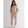 imageANRABESS Womens 2 Piece Outfits Sweatsuit Half Zip Sweatshirt Jogger Sweatpant Trendy 2025 Fall Lounge Set Tracksuit ClothesKhaki