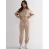 imageANRABESS Womens 2 Piece Outfits Sweatsuit Half Zip Sweatshirt Jogger Sweatpant Trendy 2025 Fall Lounge Set Tracksuit ClothesKhaki