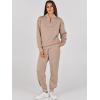 imageANRABESS Womens 2 Piece Outfits Sweatsuit Half Zip Sweatshirt Jogger Sweatpant Trendy 2025 Fall Lounge Set Tracksuit ClothesKhaki