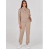 imageANRABESS Womens 2 Piece Outfits Sweatsuit Half Zip Sweatshirt Jogger Sweatpant Trendy 2025 Fall Lounge Set Tracksuit ClothesKhaki