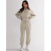 imageANRABESS Womens 2 Piece Outfits Sweatsuit Half Zip Sweatshirt Jogger Sweatpant Trendy 2025 Fall Lounge Set Tracksuit ClothesLight Khaki