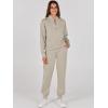 imageANRABESS Womens 2 Piece Outfits Sweatsuit Half Zip Sweatshirt Jogger Sweatpant Trendy 2025 Fall Lounge Set Tracksuit ClothesLight Khaki