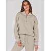 imageANRABESS Womens 2 Piece Outfits Sweatsuit Half Zip Sweatshirt Jogger Sweatpant Trendy 2025 Fall Lounge Set Tracksuit ClothesLight Khaki