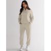 imageANRABESS Womens 2 Piece Outfits Sweatsuit Half Zip Sweatshirt Jogger Sweatpant Trendy 2025 Fall Lounge Set Tracksuit ClothesLight Khaki