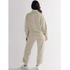 imageANRABESS Womens 2 Piece Outfits Sweatsuit Half Zip Sweatshirt Jogger Sweatpant Trendy 2025 Fall Lounge Set Tracksuit ClothesLight Khaki