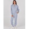 imageANRABESS Womens 2 Piece Outfits Sweatsuit Half Zip Sweatshirt Jogger Sweatpant Trendy 2025 Fall Lounge Set Tracksuit ClothesSky