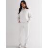 imageANRABESS Womens 2 Piece Outfits Sweatsuit Half Zip Sweatshirt Jogger Sweatpant Trendy 2025 Fall Lounge Set Tracksuit ClothesWhite